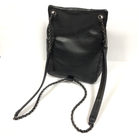 Mini Black Backpack w/ tassels and chain - Picture 2 of 8